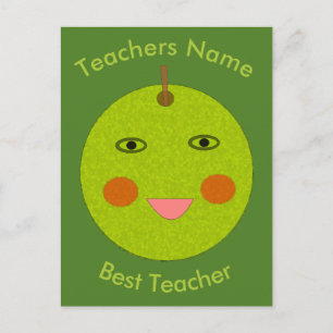 Beste leraar Happy Apple-Briefkaart op maat Briefkaart