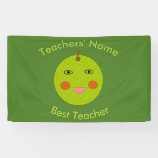 Beste leraar Happy Apple Custom Banner (Horizontaal)