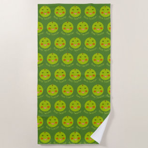 Beste leraar Happy Apple Custom Beach-handdoek Strandlaken