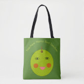 Beste leraar Happy Apple Custom Canvas tas (Voorkant)