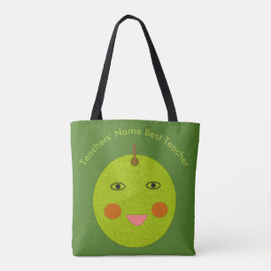 Beste leraar Happy Apple Custom Canvas tas