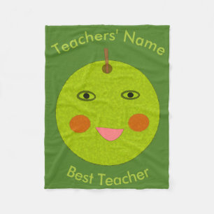 Beste leraar Happy Apple Custom Fleece Blanket Deken