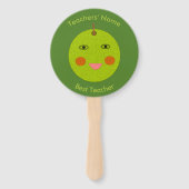 Beste leraar Happy Apple Custom Hand Fan Handwaaier (Voorkant)