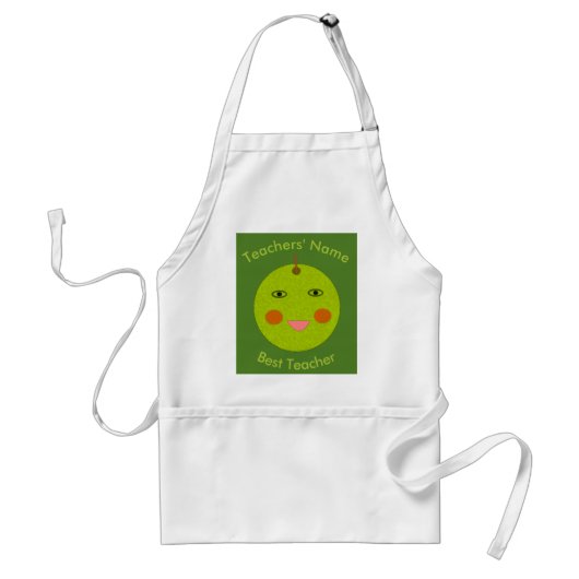Beste Leraar Happy Apple Custom Kookschort Standaard Schort (Voorkant)