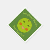 Beste leraar Happy Apple Custom Paper Napkins Servet (Hoek)