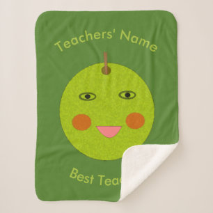 Beste leraar Happy Apple Custom Sherpa Blanket Deken