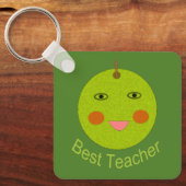 Beste leraar Happy Apple Custom Sleutelhanger (Voorkant)