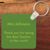 Beste leraar Happy Apple Custom Sleutelhanger (Achterkant)