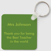 Beste leraar Happy Apple Custom Sleutelhanger (Achterkant)