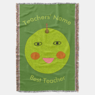 Beste Leraar Happy Apple Custom Worpdeken Deken
