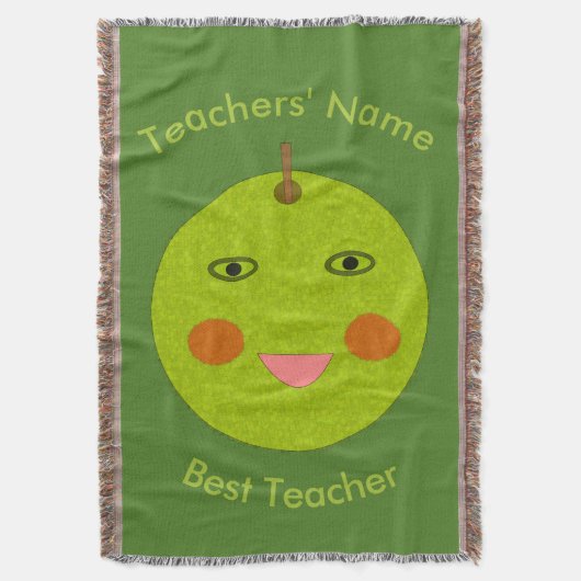 Beste Leraar Happy Apple Custom Worpdeken Deken (Voorkant Verticaal)