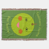 Beste Leraar Happy Apple Custom Worpdeken Deken (Voorkant)