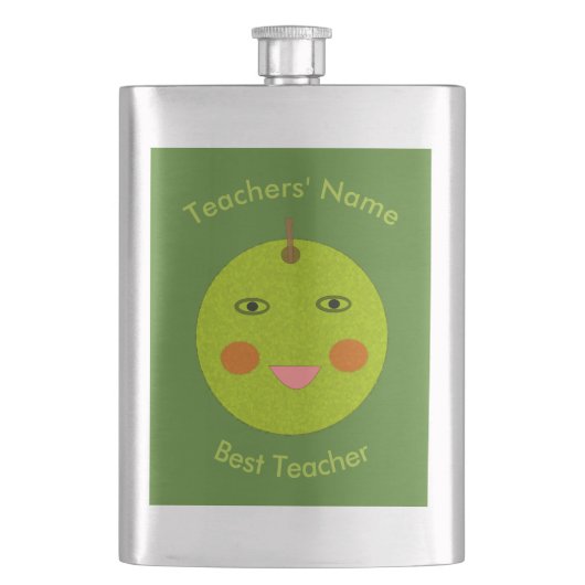 Beste Leraar Happy Apple Douane Flessen Flacon (Voorkant)