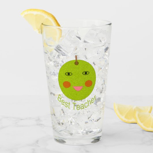 Beste leraar Happy Apple Glas (Voorkant ijs)