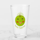 Beste leraar Happy Apple Glas (Voorkant)