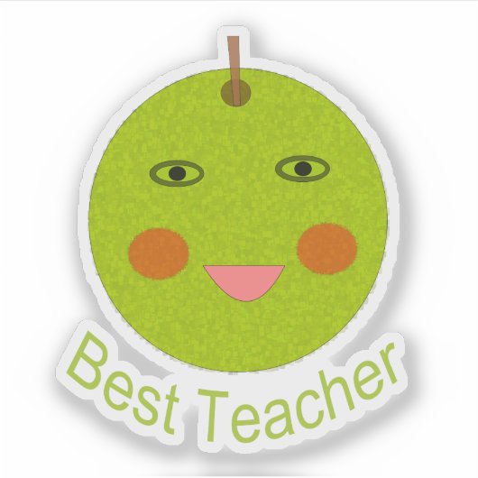 Beste leraar Happy Apple in de vorm Sticker (Voorkant)