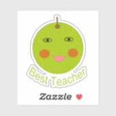 Beste leraar Happy Apple in de vorm Sticker (Vel)
