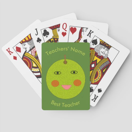 Beste leraar Happy Apple-kaarten voor aangepaste a Pokerkaarten (Achterkant)
