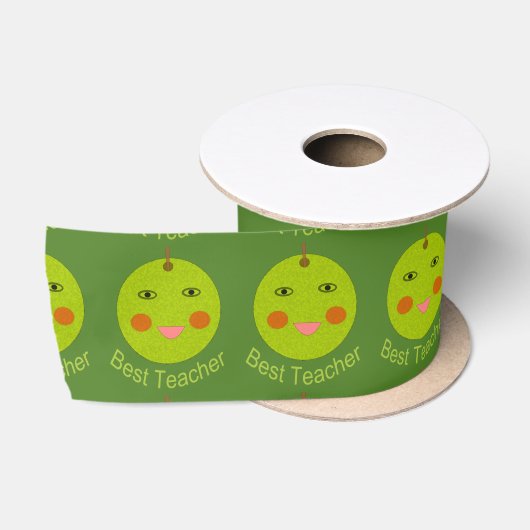 Beste leraar Happy Apple-lint Satijnen Lint (Spoel)