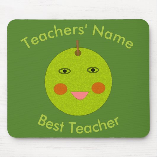 Beste leraar Happy Apple Mousepad Muismat (Voorkant)