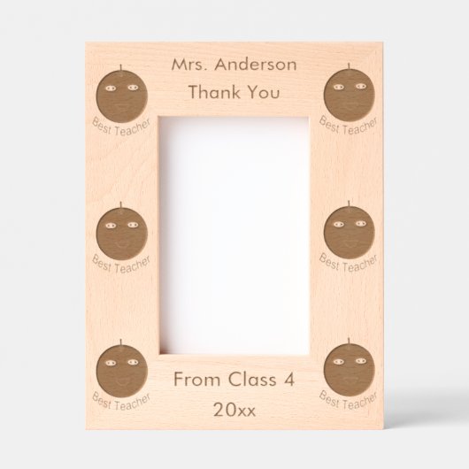 Beste leraar Happy Apple, op maat Gegraveerde Lijstjes (Voorkant)