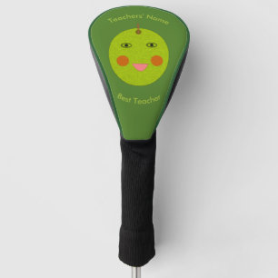 Beste leraar Happy Apple, op maat Golfheadcover