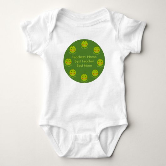 Beste leraar Happy Apple, op maat Romper (Voorkant)