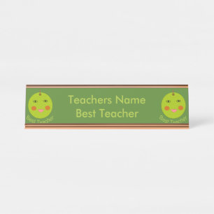 Beste leraar Happy Apple Personalized Desk Sign Bureau Naambordje