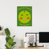 Beste leraar Happy Apple-Poster Poster (Thuiskantoor)