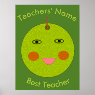 Beste leraar Happy Apple-Poster Poster