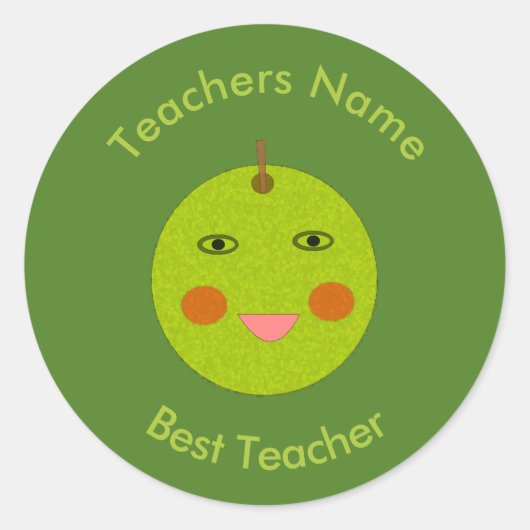 Beste leraar Happy Apple-stickers Ronde Sticker (Voorkant)