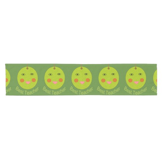 Beste leraar Happy Apple Table Runner Korte Tafelloper (Horizontaal)