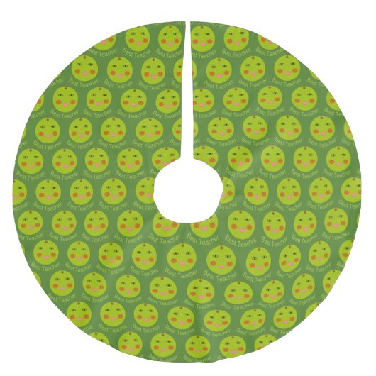 Beste leraar Happy Apple Tree Skirt Kerstboom Rok (Voorkant)