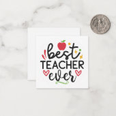 Beste leraar in de loop van de leraar notitiekaartje (Voorkant / Achterkant in situ)