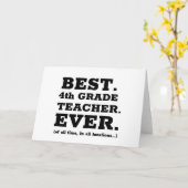 Beste leraar in de vierde klas kaart (Gele Bloem)