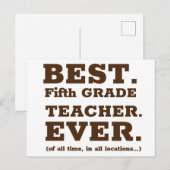 Beste leraar in de vijfde klas briefkaart (Voorkant / Achterkant)