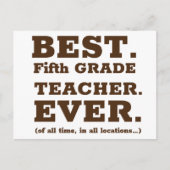 Beste leraar in de vijfde klas briefkaart (Voorkant)