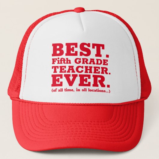 Beste leraar in de vijfde klas trucker pet (Voorkant)