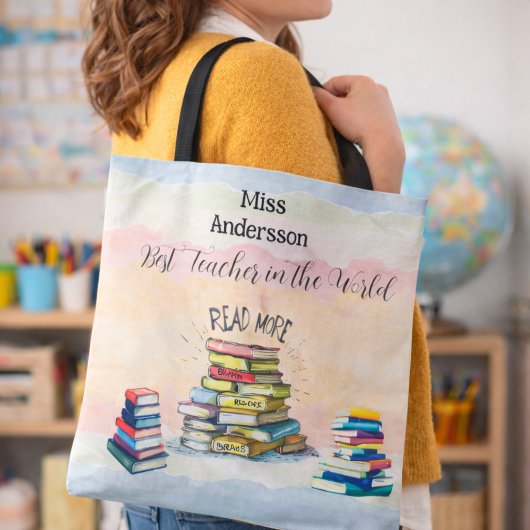 Beste leraar in de wereld Illustratie Tote Bag