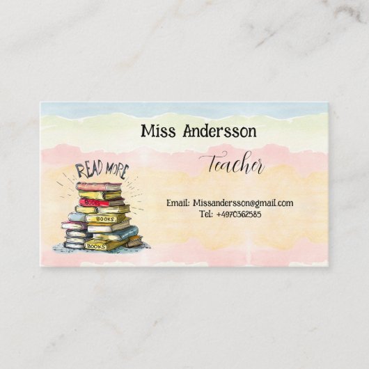 Beste leraar in de wereld Illustratie Visitekaartje (Voorkant)