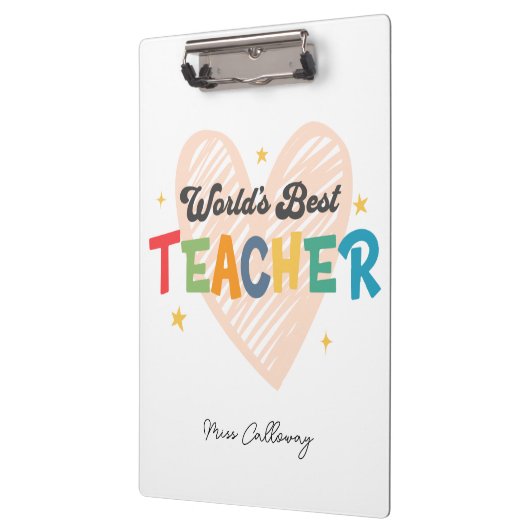 Beste leraar in de wereld op maat klembord (Links)