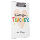 Beste leraar in de wereld op maat klembord (Rechts)
