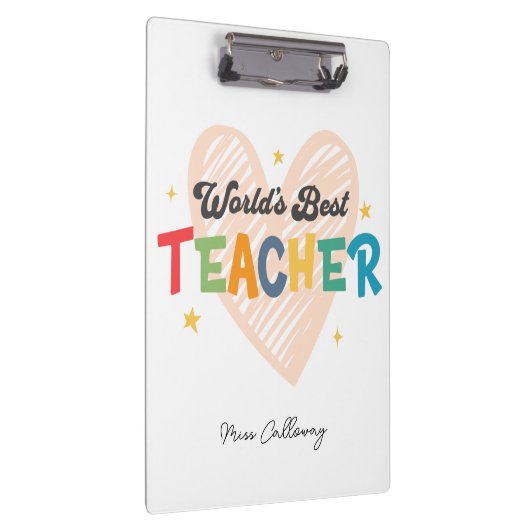 Beste leraar in de wereld op maat klembord (Rechts)