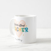 Beste leraar in de wereld op maat koffiemok (Voorkant links)
