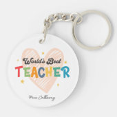 Beste leraar in de wereld op maat sleutelhanger (Achterkant)