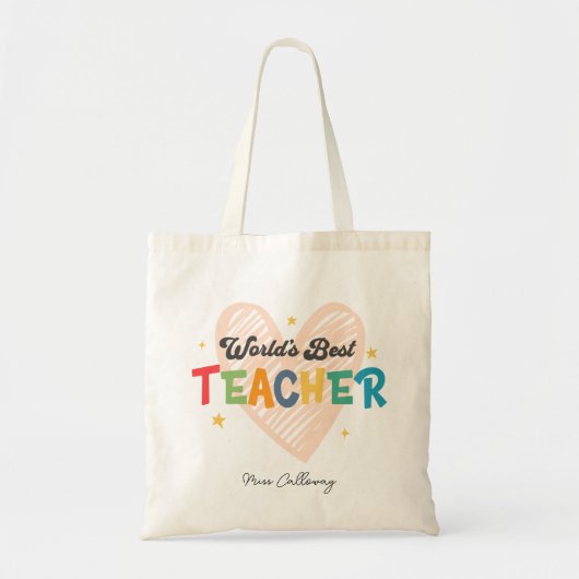 Beste leraar in de wereld op maat tote bag (Voorkant)