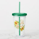 Beste leraar in Floral Acryl Drinkbeker (Voorkant)