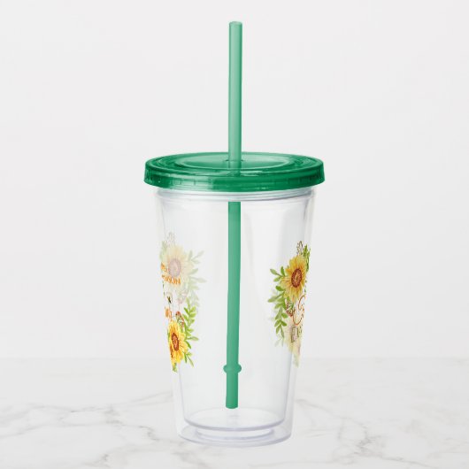 Beste leraar in Floral Acryl Drinkbeker (Rechts)