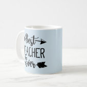 Beste leraar in het verleden Zwarte Leerpijlen Lee Koffiemok (Voorkant links)