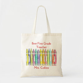 Beste leraar Kleur Crayon Illustratie Kunst Tote Bag